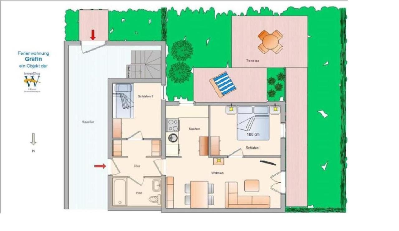 Wangerrose - Familienwohnung Fuer Gross Und Klein Und Hundefreunde Wangerooge Exteriör bild